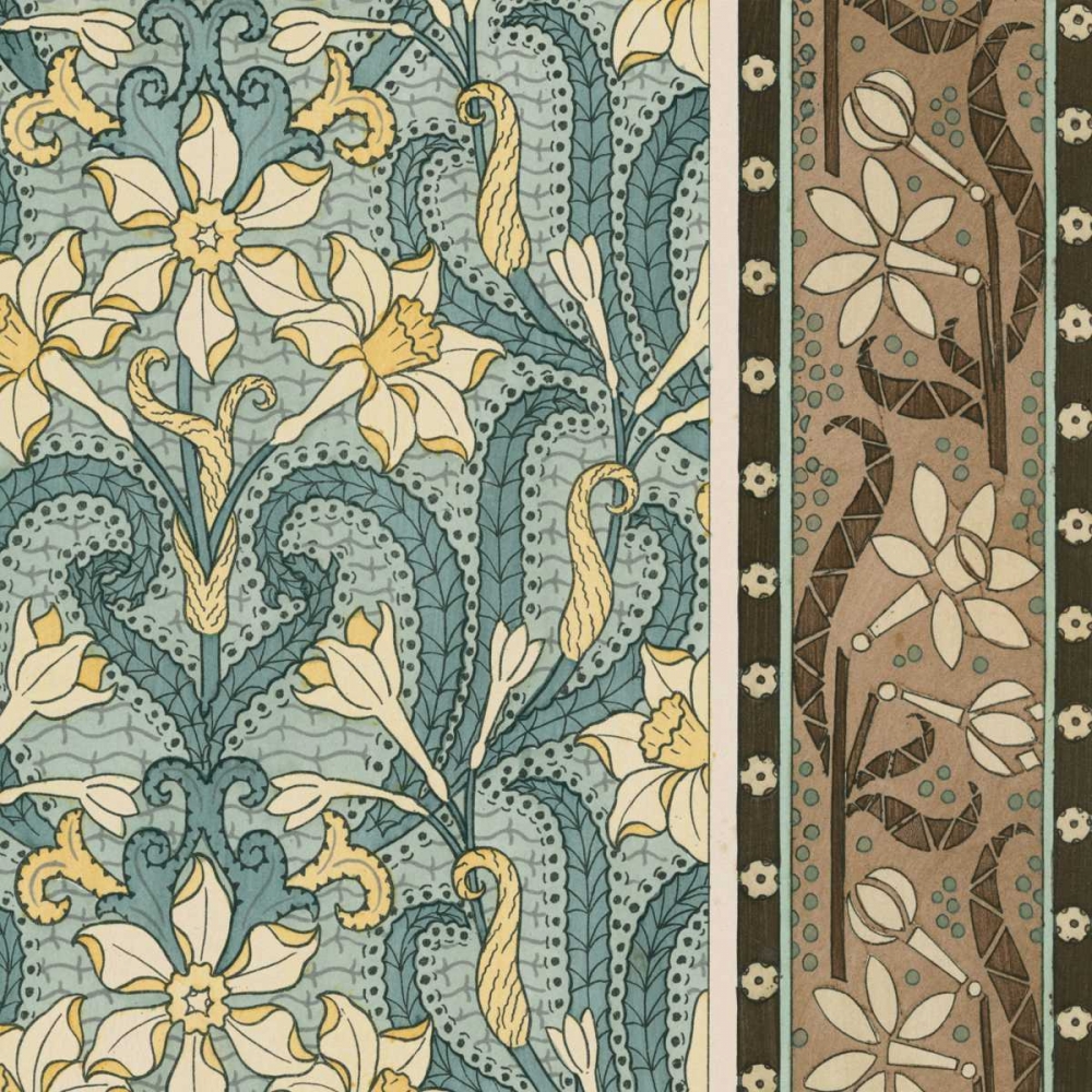 Wall art: Nouveau Textile Motif III, by Vision Studio