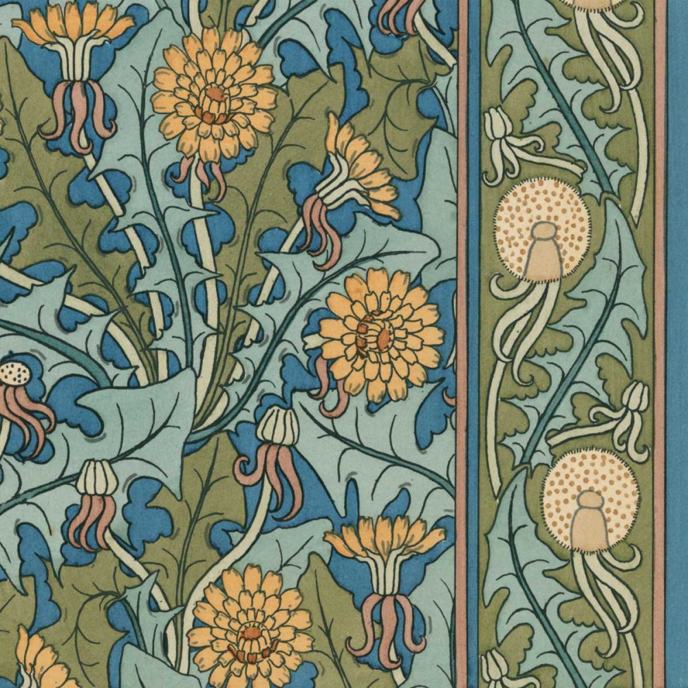 Art Print: Nouveau Textile Motif IX