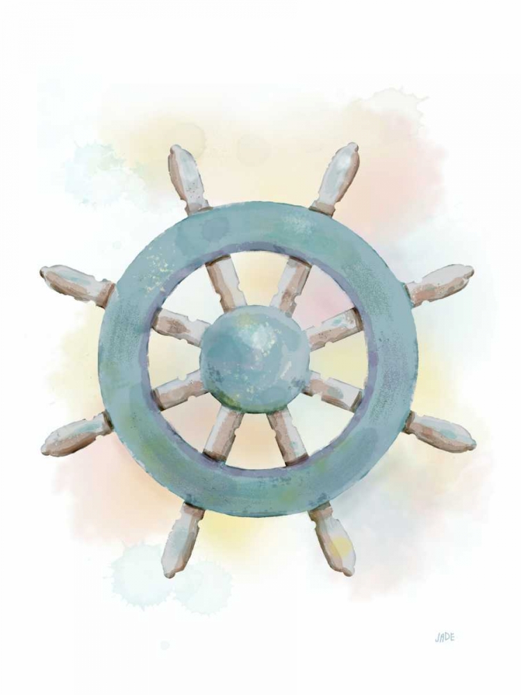 Wall Art Painting id:182626, Name: Watercolor Ships Wheel, Artist: Reynolds, Jade