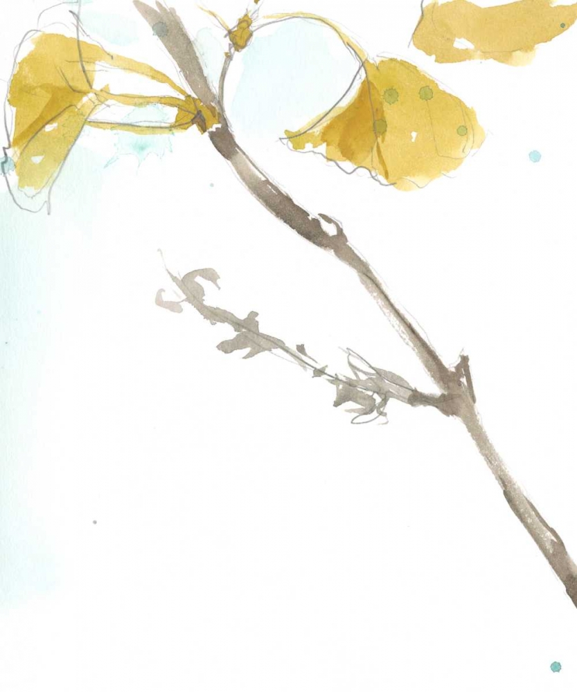 Wall art: Ginkgo on Dusty Teal VI, by Goldberger, Jennifer