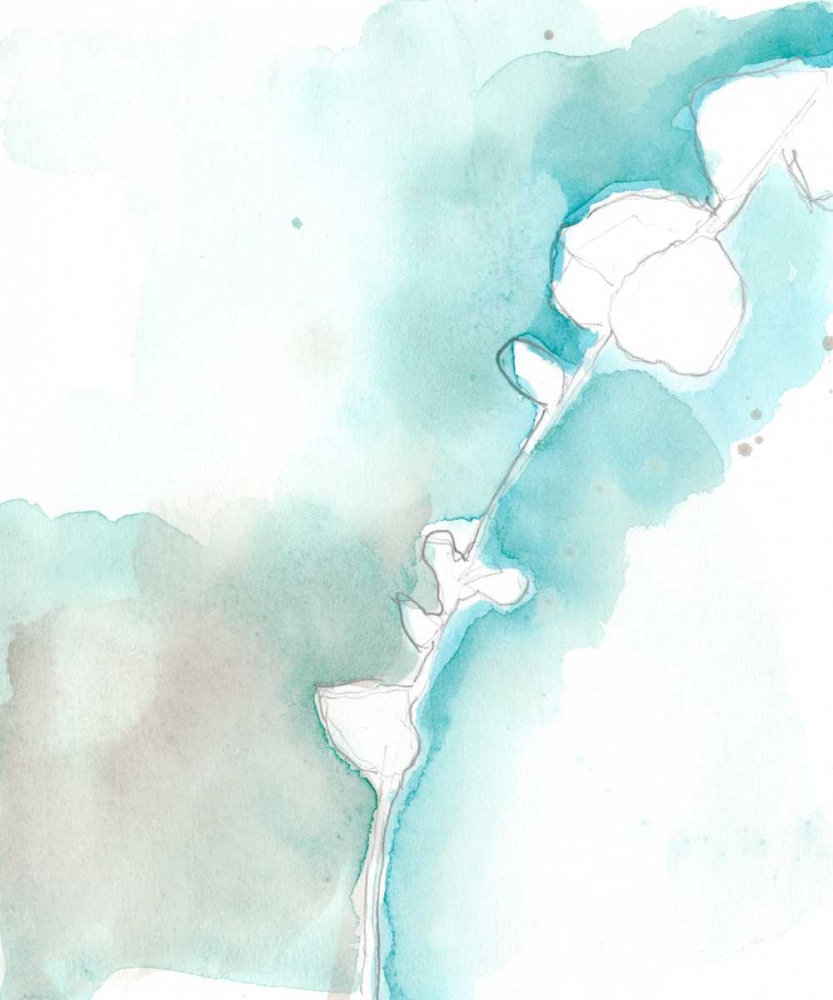 Art Print: Ginkgo on Dusty Teal VII