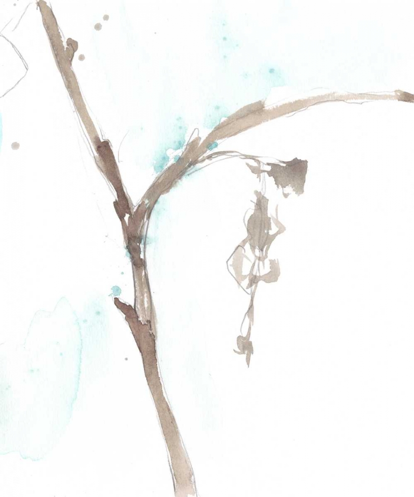 Art Print: Ginkgo on Dusty Teal VIII