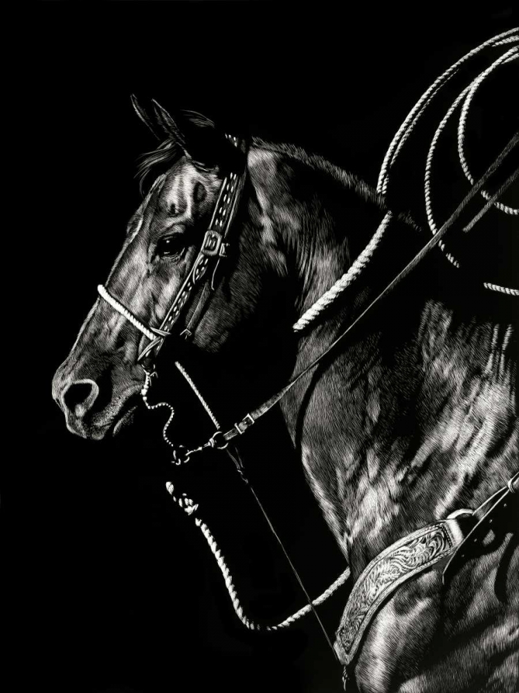 Wall art: Scratchboard Rodeo V, by Chapman, Julie T.