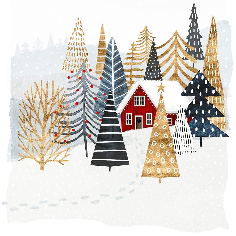 Art Print: Christmas Chalet I