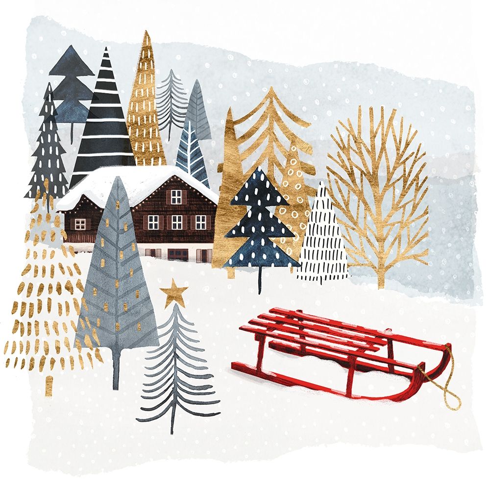 Art Print: Christmas Chalet II