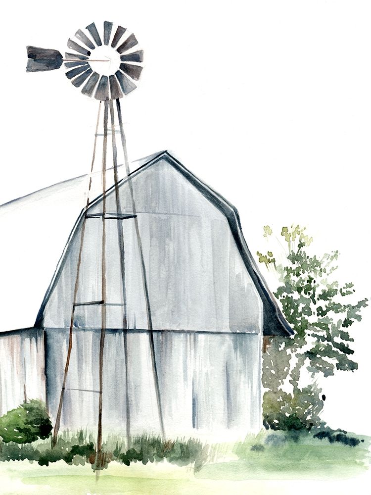 Art Print: Watercolor Barn I