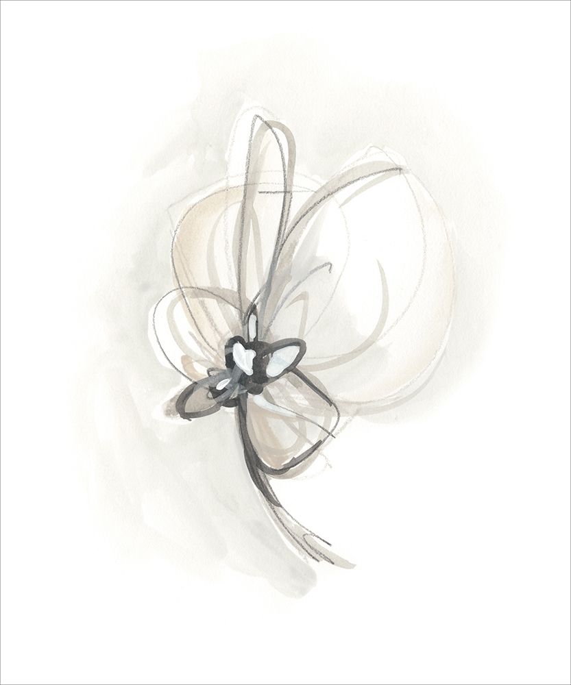 Wall art: Neutral Floral Gesture II, by Vess, June Erica