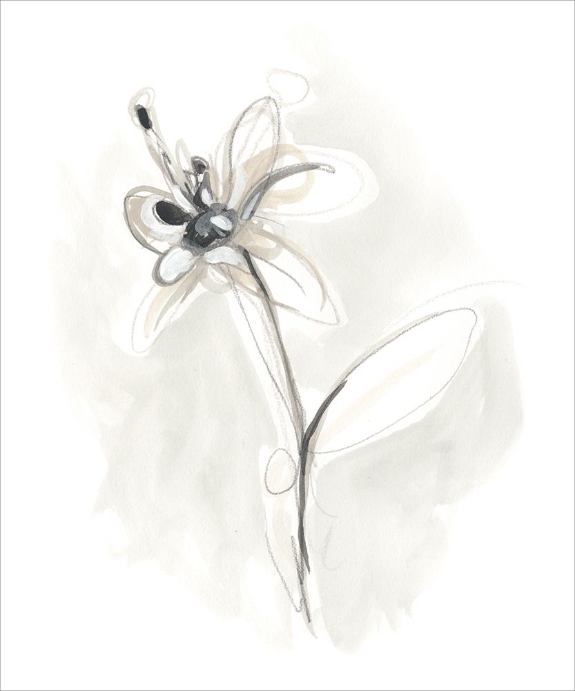 Art Print: Neutral Floral Gesture IX