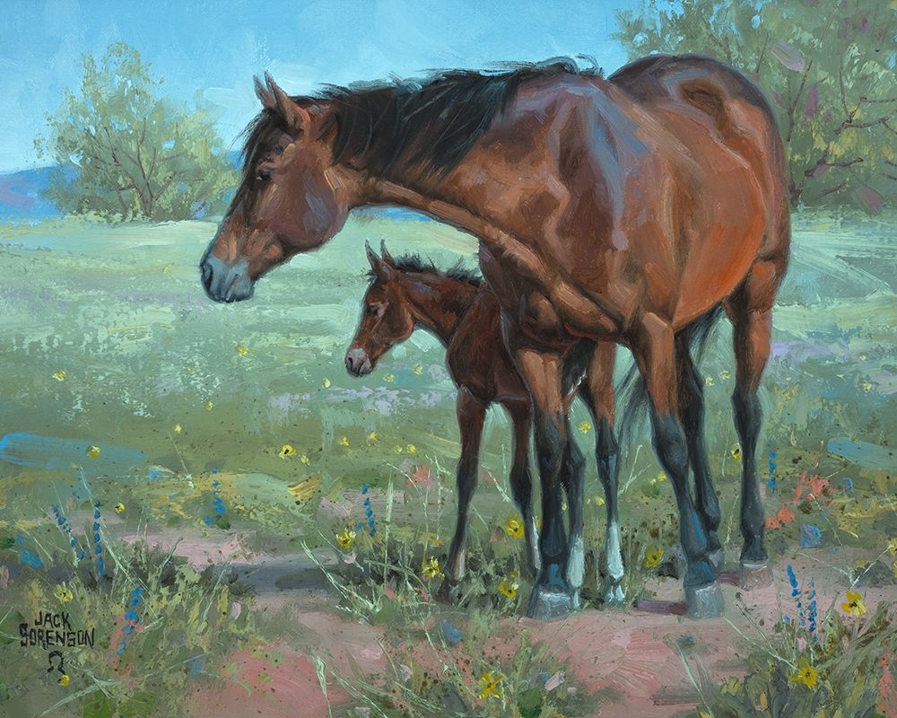 Art Print: Under Mamas Watchful Eye