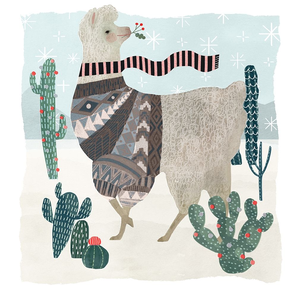 Art Print: Holiday Llama I