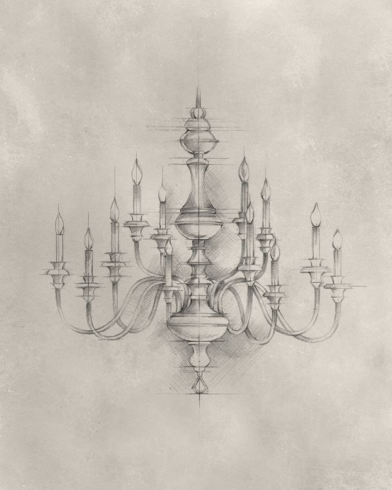 Wall Art Painting id:197213, Name: Chandelier Schematic I, Artist: Harper, Ethan