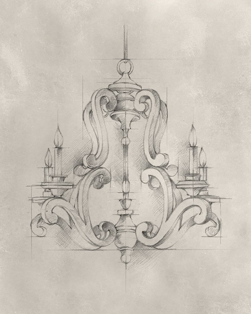 Wall art: Chandelier Schematic II, by Harper, Ethan