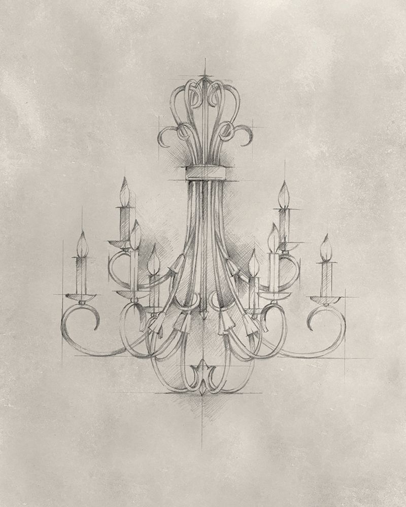 Wall art: Chandelier Schematic IV, by Harper, Ethan