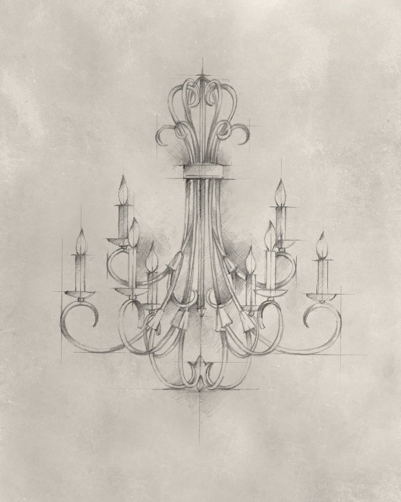 Wall Art Painting id:197216, Name: Chandelier Schematic IV, Artist: Harper, Ethan
