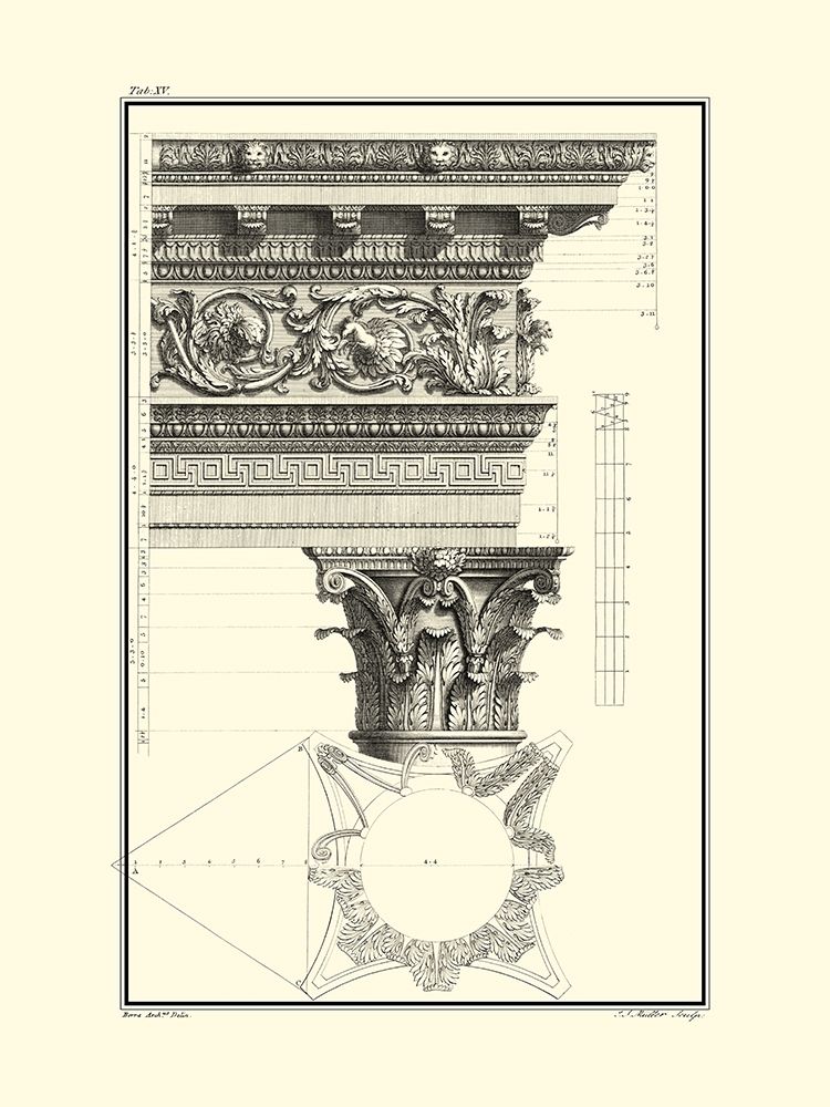 Wall Art Painting id:281995, Name: B and W Column and Cornice II, Artist: Borra, Giovanni