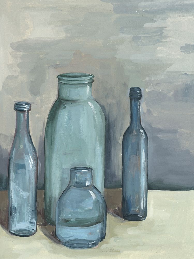 Wall Art Painting id:209938, Name: Still Life with Bottles I, Artist: Wang, Melissa