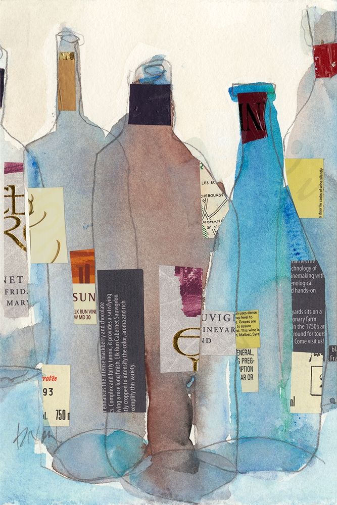 Wall Art Painting id:214960, Name: The Wine Bottles I, Artist: Dixon, Samuel