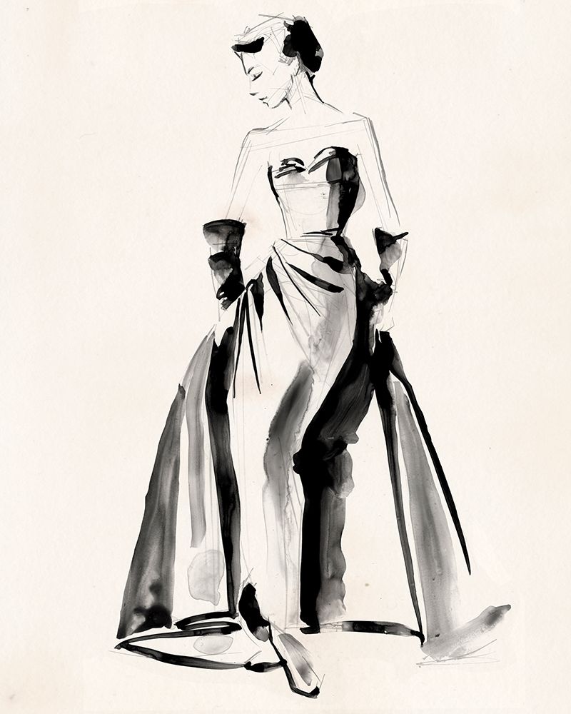 Art Print: Vintage Costume Sketch I