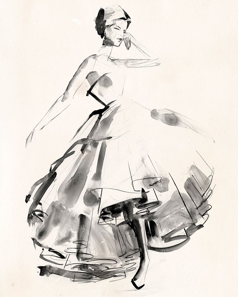 Art Print: Vintage Costume Sketch II