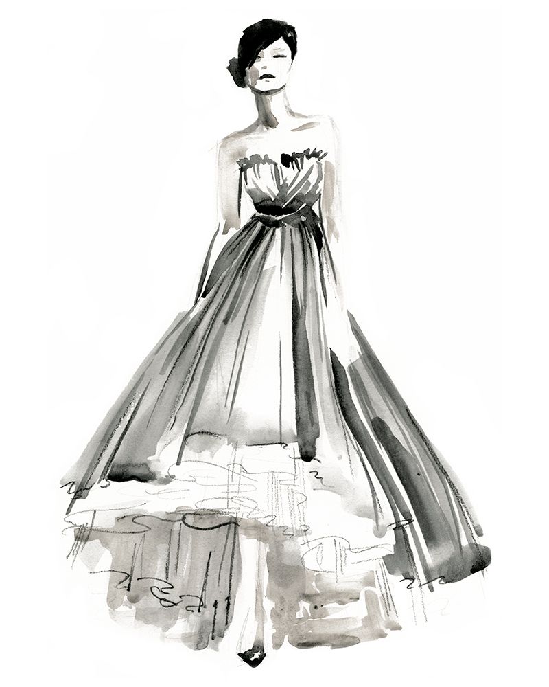 Art Print: Gestural Evening Gown II