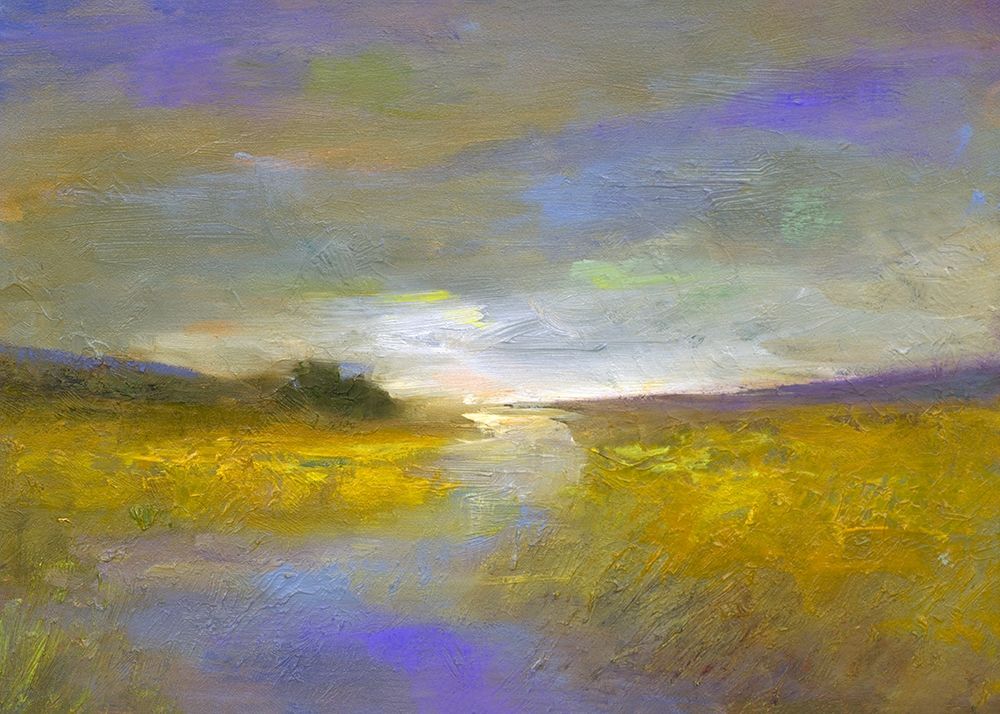 Art Print: Mustard Fields at Dusk