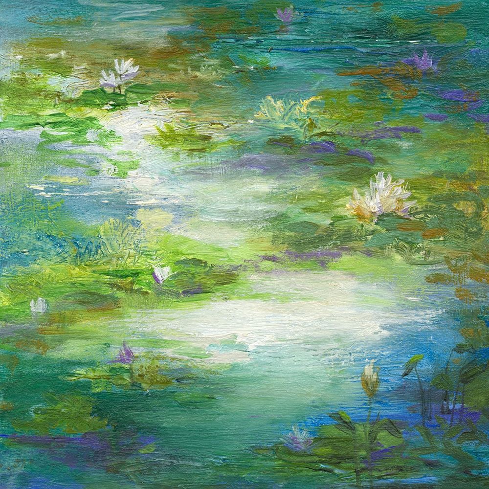 Wall Art Painting id:226542, Name: Water Lily Pond #2, Artist: Finch, Shiela