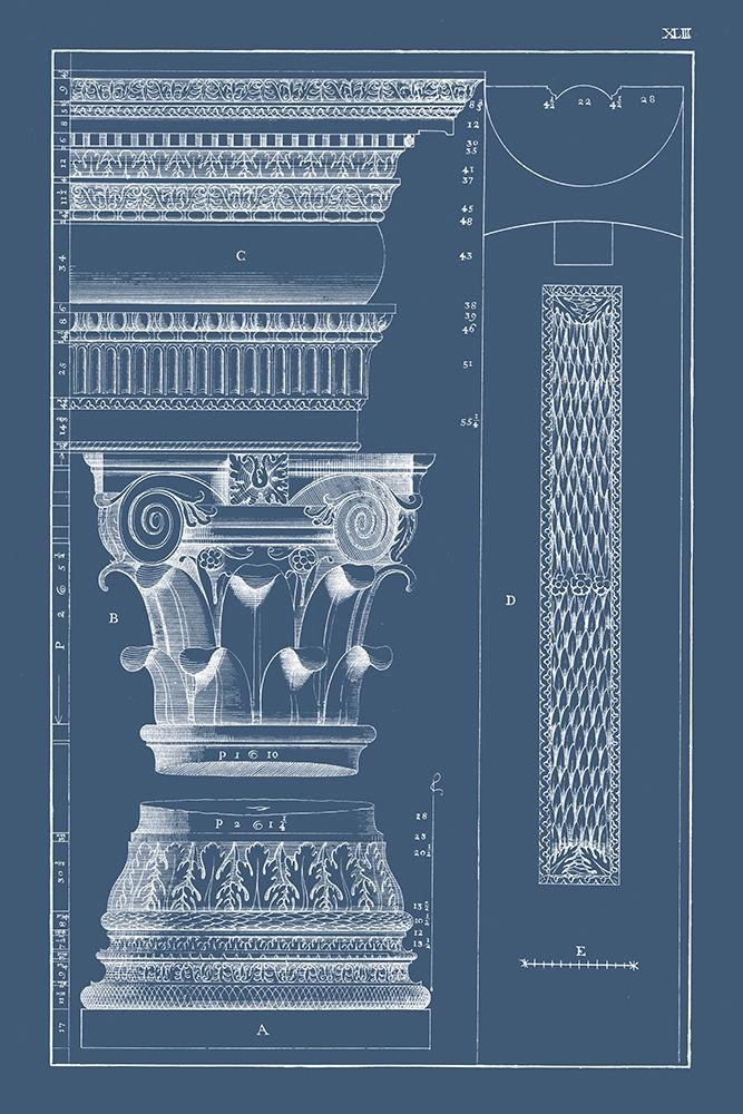 Wall art: Column and Cornice Blueprint I, by Vision Studio 