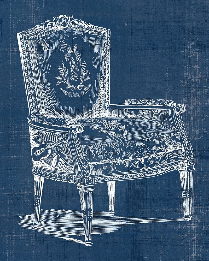 Wall Art Painting id:229485, Name: Antique Chair Blueprint I, Artist: Vision Studio 