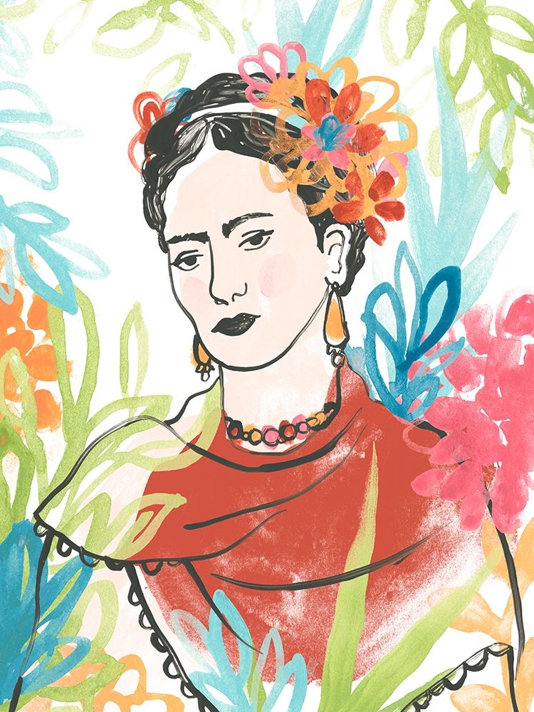 Wall Art Painting id:229735, Name: Portrait of Frida  I, Artist: Vess, June Erica
