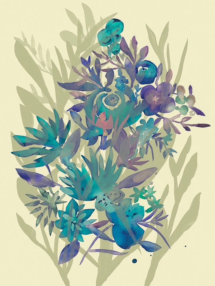 Wall art: Slate Flowers on Cream II, by Zarris, Chariklia