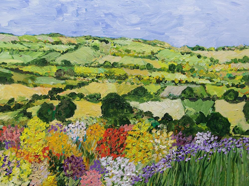 Wall Art Painting id:229910, Name: Garden on the Hilltop, Artist: Friedlander, Allan