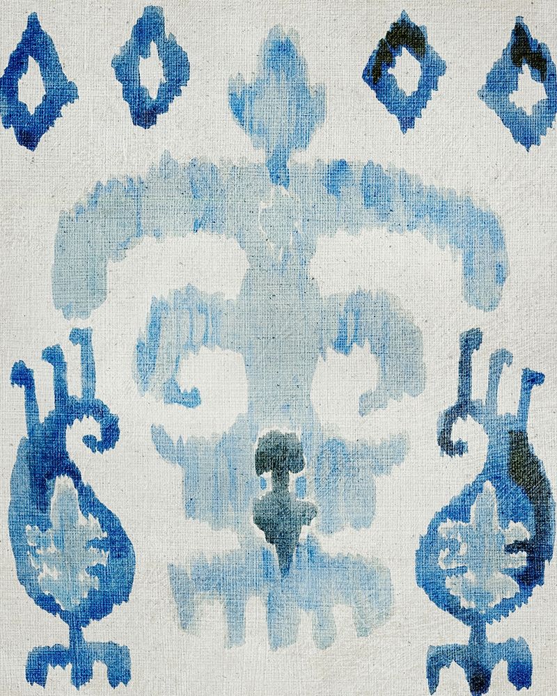 Art Print: Sapphire Ikat III