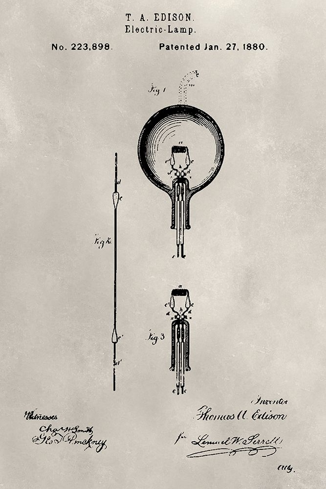 Wall art: Patent--Light Bulb, by Ludwig, Alicia