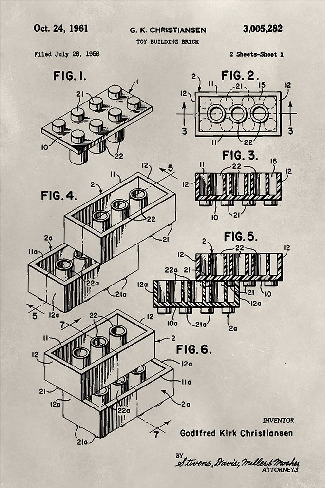 Wall art: Patent--Lego, by Ludwig, Alicia