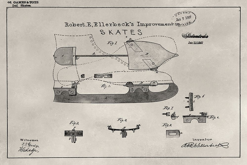 Wall art: Patent--Skate, by Ludwig, Alicia