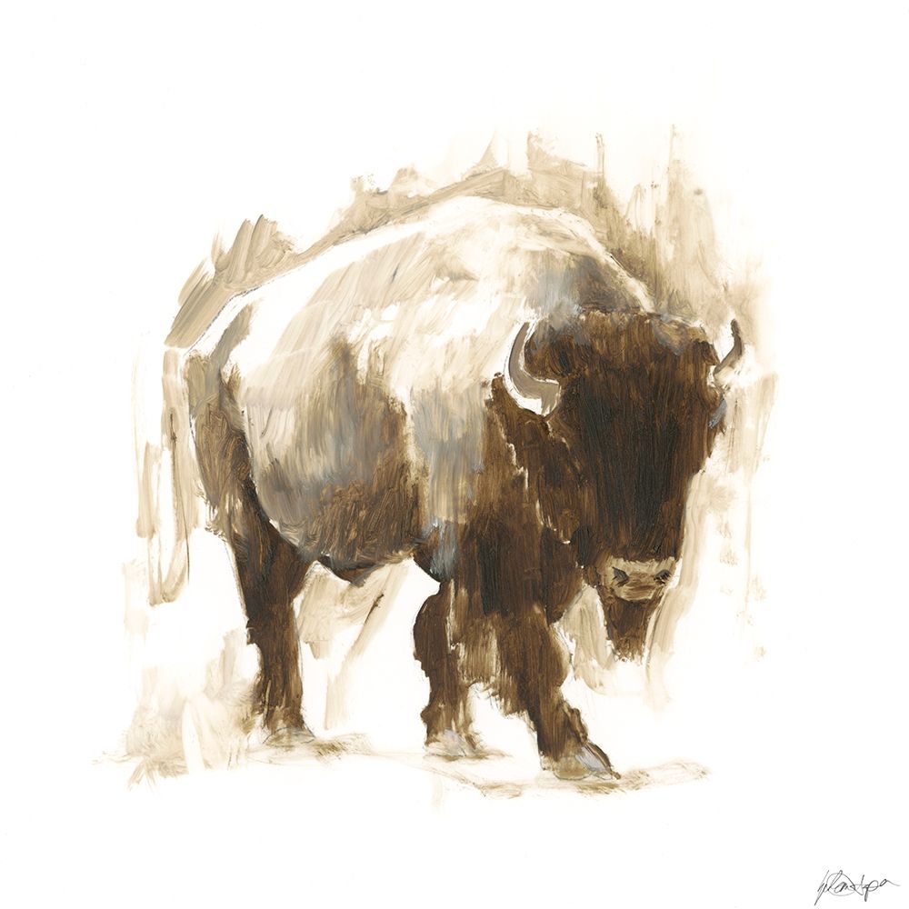 Wall Art Painting id:244919, Name: Rustic Bison I, Artist: Harper, Ethan