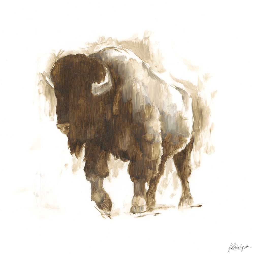 Wall Art Painting id:244920, Name: Rustic Bison II, Artist: Harper, Ethan