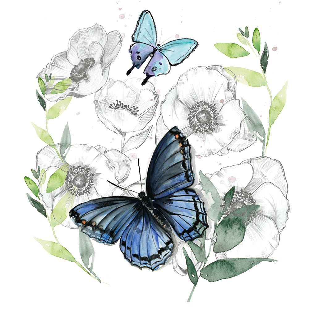 Art Print: Butterfly Floral II