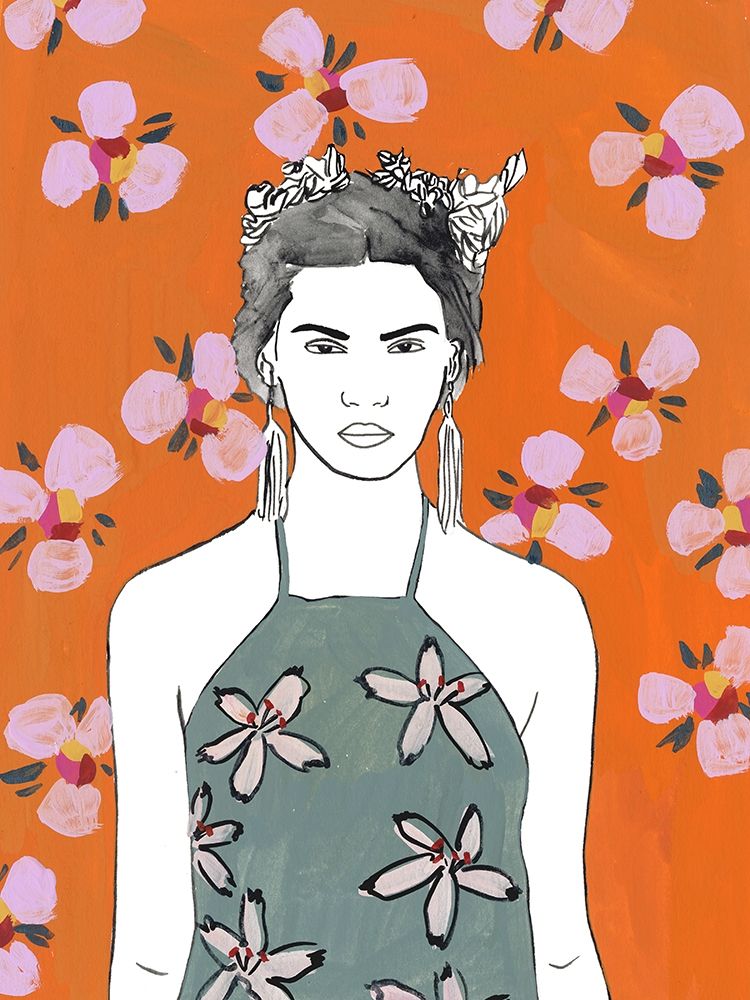 Wall art: Pink Blossom Lady II, by Wang, Melissa