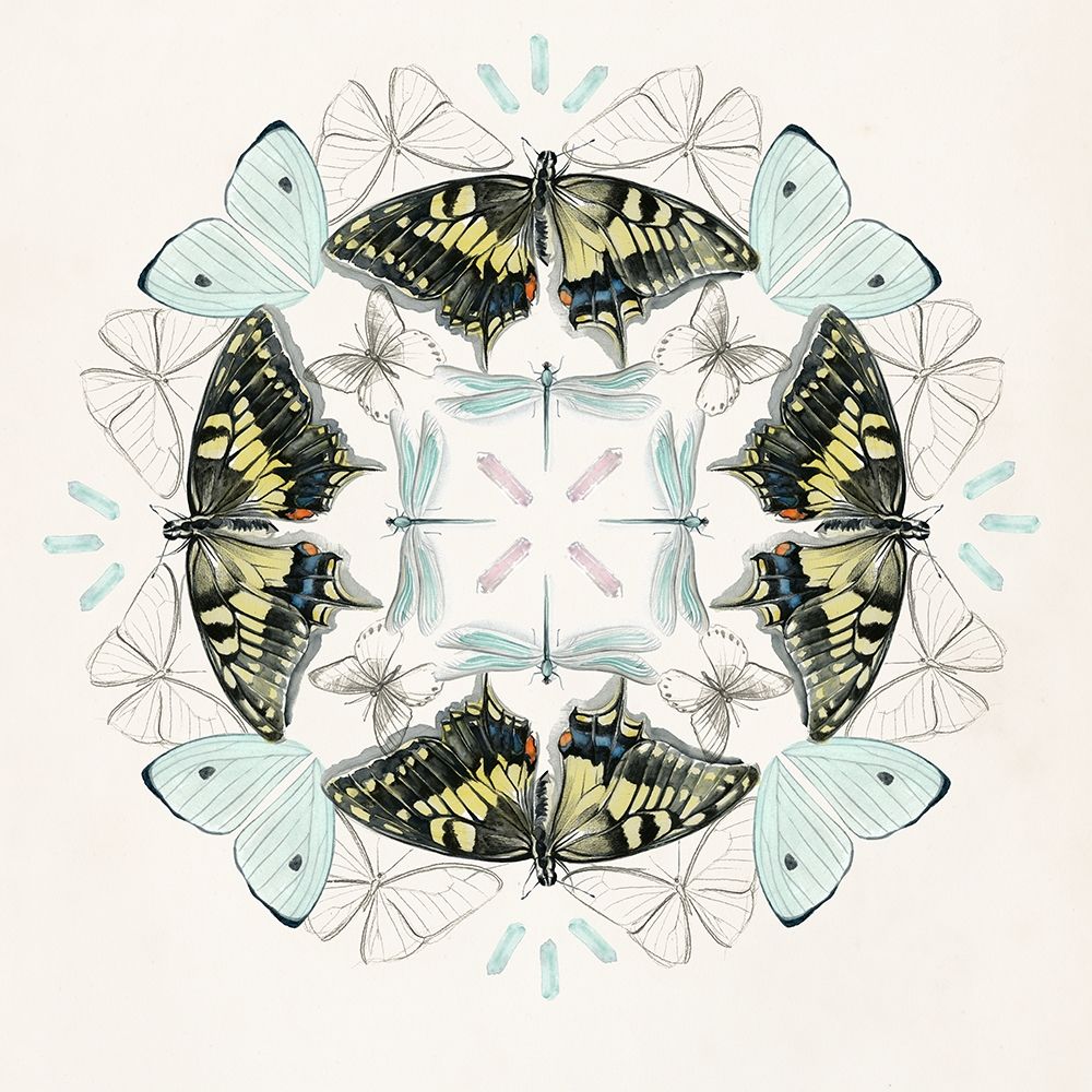 Wall Art Painting id:258913, Name: Butterfly Mandala I, Artist: Parker, Jennifer Paxton