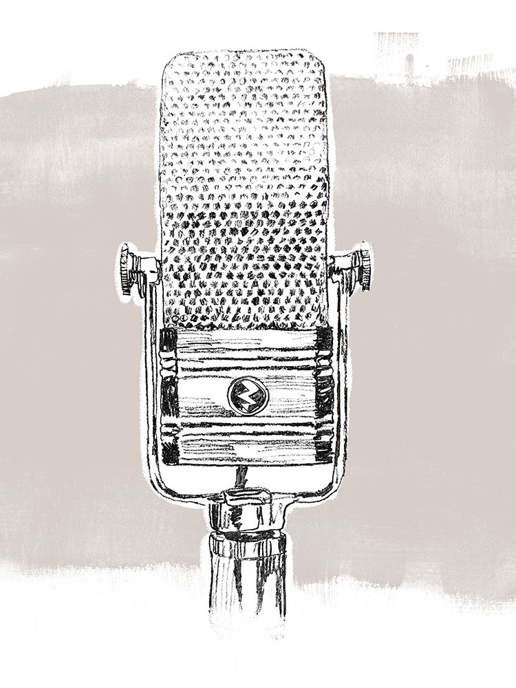 Wall art: Monochrome Microphone I, by Vess, June Erica