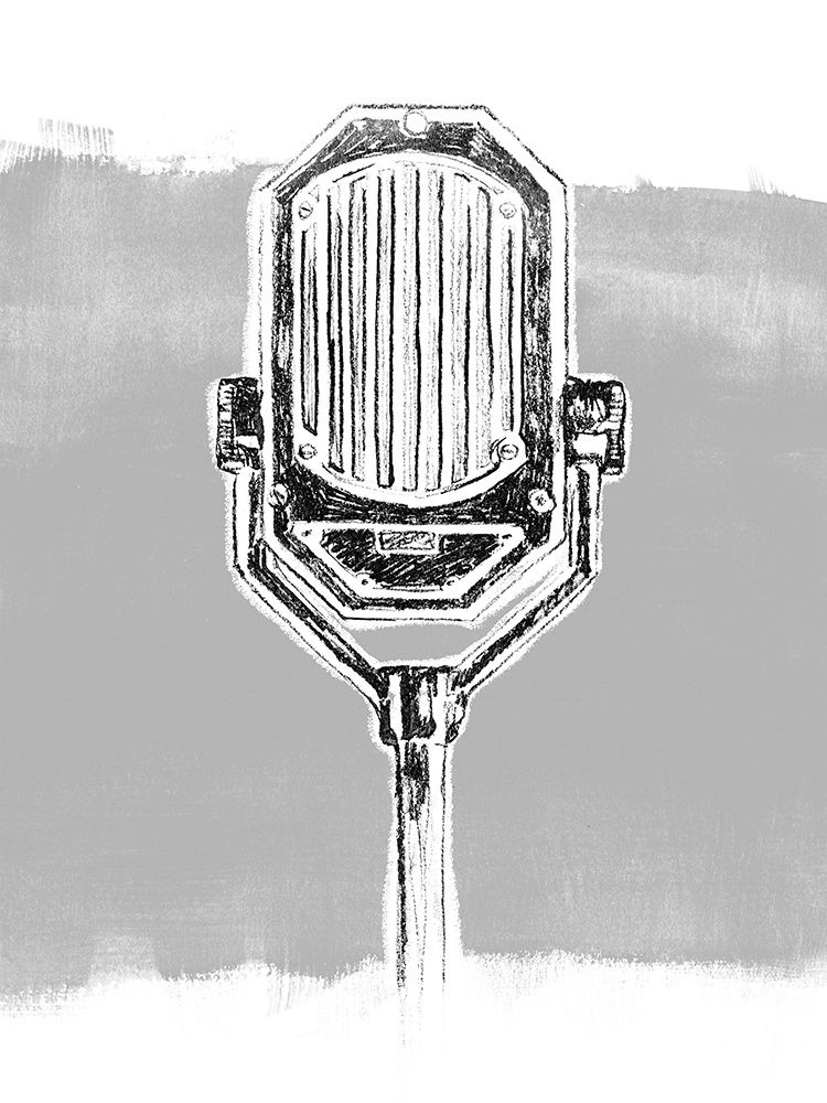 Wall art: Monochrome Microphone III, by Vess, June Erica