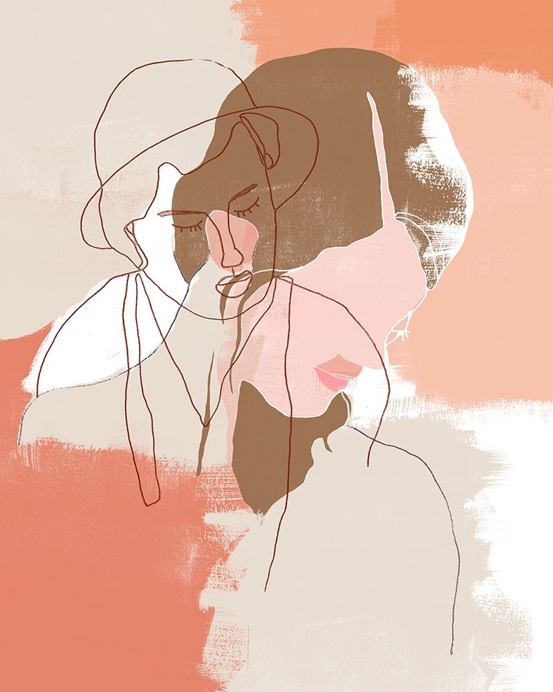 Wall art: Painted Contour Portraits I, by Vess, June Erica