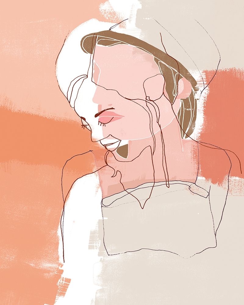 Art Print: Painted Contour Portraits II