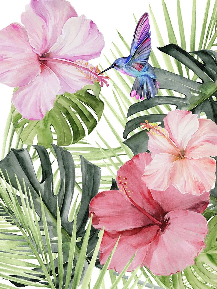 Wall art: Hibiscus and Hummingbird I, by Parker, Jennifer Paxton