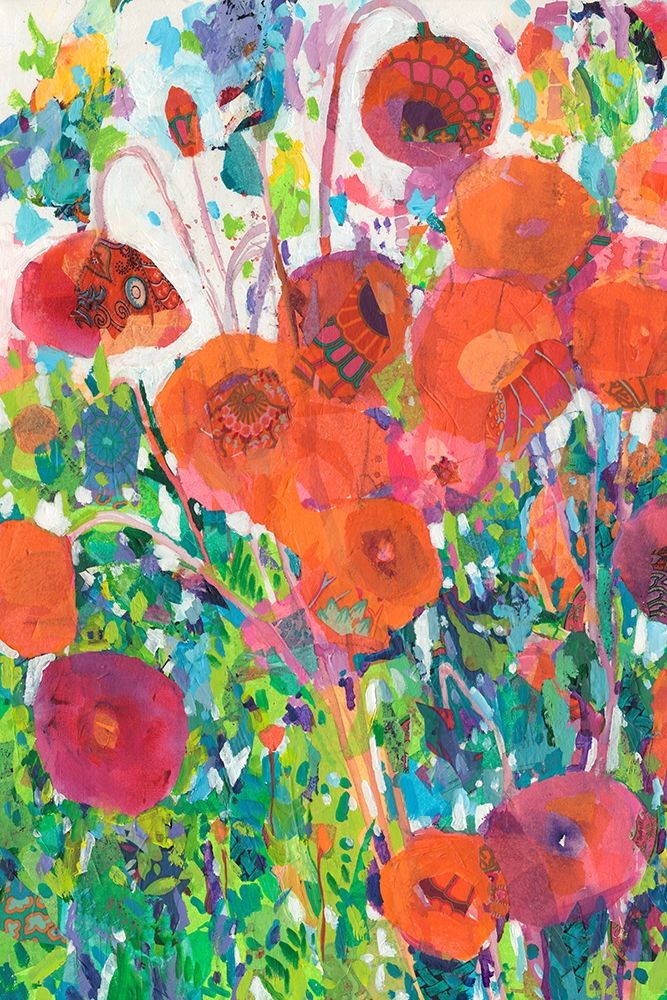 Art Print: Vivid Poppy Collage I