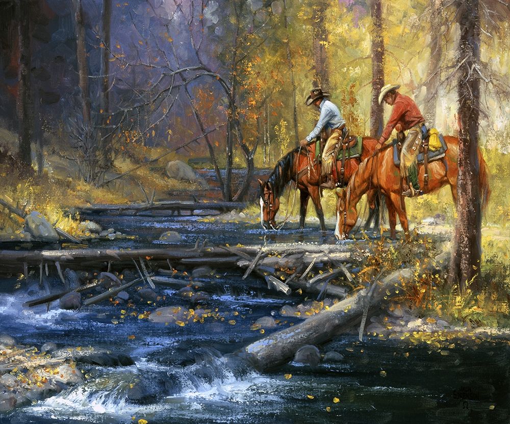 Wall Art Painting id:274919, Name: Cold Water and Falling Leaves, Artist: Sorenson, Jack