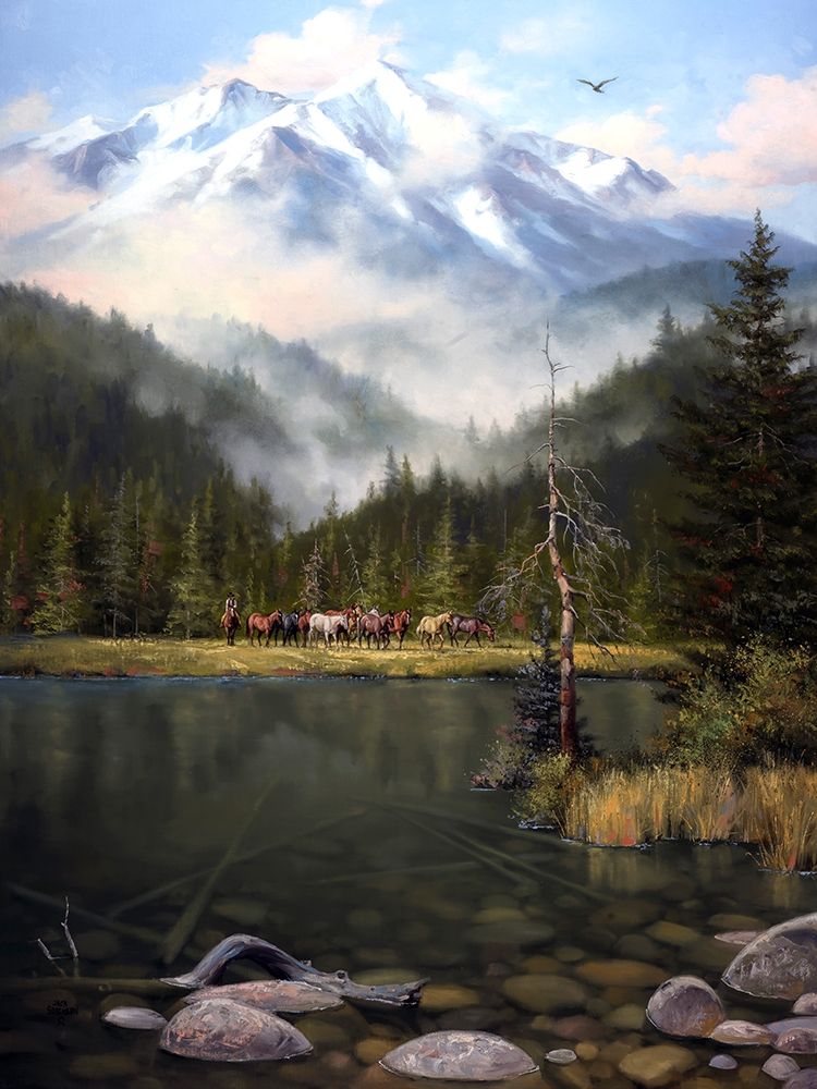 Wall Art Painting id:274925, Name: As the Mist Slowly Rises, Artist: Sorenson, Jack