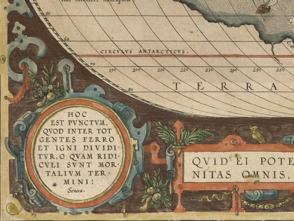 Wall Art Painting id:76601, Name: Antique World Map Grid VII, Artist: Vision Studio