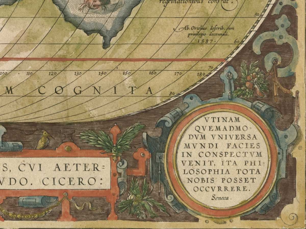 Wall Art Painting id:76603, Name: Antique World Map Grid IX, Artist: Vision Studio